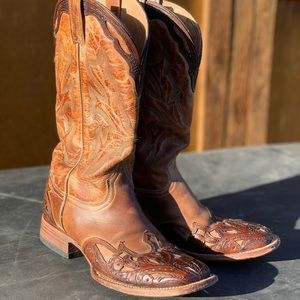 Stetson Square Toe Filigree Boots